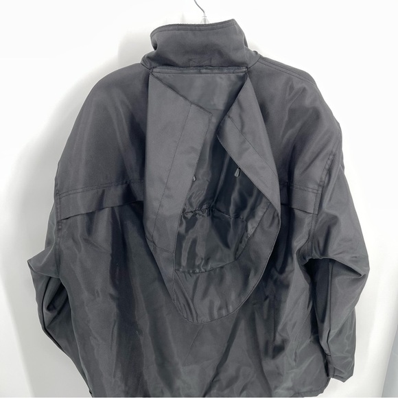 Mil-Tec Brand Men's Size XL Security Jacket Rain Coat Black Hooded Pockets - Picture 9 of 10
